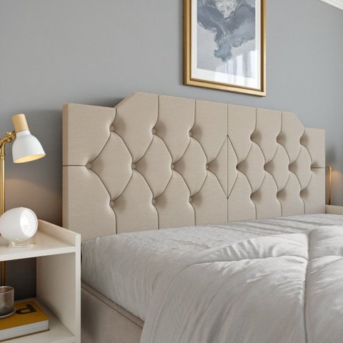 Cabeceira Painel Solteiro Estofada Capitonê 90cm Cama Box Fixação na Parede Capela:Areia