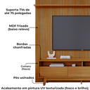 Ver imagem 5 de Painel e Bancada Tv 75 Pol 245x238 Cm Luna Cumaru Madetec