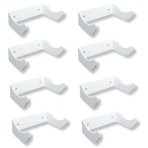 8 Suportes de Parede Adega Vertical para Garrafa de Vinho Aço Resistente Estilo Moderno Branco