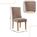 Ver imagem 2 de Mesa de Jantar Eloise Canto Copo 4 Cadeiras Moderna Mobília Linho Capuccino/off White/naturale