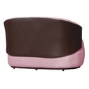 Ver imagem 2 de Poltrona Namoradeira Sofá Orgânico 2 Lugares Beatriz Composê Corino Marrom - Suede Rosa