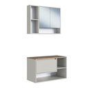 Ver imagem 2 de Conjunto Banheiro com Gabinete e Espelheira 3 Portas 80cm Multimóveis Crart-CON016 - Arenas