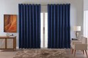 Ver imagem 2 de Cortina Jacquard Luxo em Tecido Semi Blackout Sala 4,00x2,80:azul Escuro