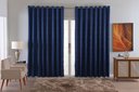 Ver imagem 1 de Cortina Jacquard Luxo em Tecido Semi Blackout Sala 4,00x2,80:azul Escuro