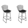 Kit 2 Banquetas Bertoia Preta D60 com Assento Preto Cor Preto - 1