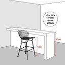 Ver imagem 2 de Kit 2 Banquetas Bertoia Preta D60 com Assento Preto Cor Preto