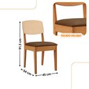 Ver imagem 3 de Mesa de Jantar Copper 180cm Tampo Canto Copo Mdf Vidro com 6 Cadeiras Copper Premium Moderna Mobília