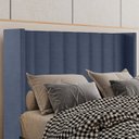 Ver imagem 2 de Cabeceira Casal 138 cm Barcell Veludo Azul Soon