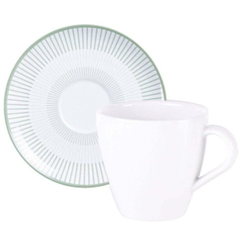 Xícara e Pires de Chá Tramontina Lineare em Porcelana 200ml