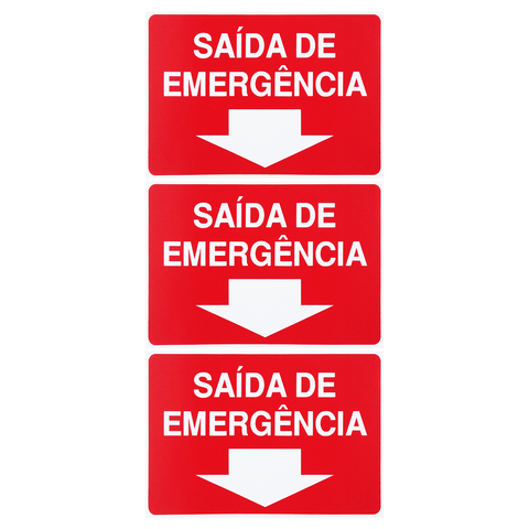 Combo 6 Placas De Sinalização Saída De Emergência 30x20 Acesso - X-723 F9e