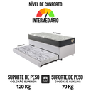 Ver imagem 7 de Bicama Box Baú Solteiro com Colchão Adapto Molas Ensacadas Ecoflex Courino Linho Branco 88x188