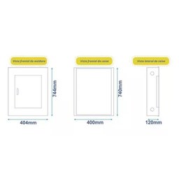 Quadro de Distribuição Andaluz 44 Din Sobrepor Barramento Trifásico 150a - 4