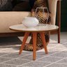 Conjunto Mesa Centro e Lateral Retrô Cissa - Off White com Freijó - RPM Móveis - 3