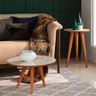Conjunto Mesa Centro e Lateral Retrô Cissa - Off White com Freijó - RPM Móveis - 1