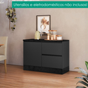 Ver imagem 7 de Balcão com Tampo 120 cm 1 Porta 3 Gavetas Etna Grafite Poliman