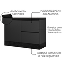 Ver imagem 4 de Balcão com Tampo 120 cm 1 Porta 3 Gavetas Etna Grafite Poliman
