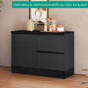 Ver imagem 2 de Balcão com Tampo 120 cm 1 Porta 3 Gavetas Etna Grafite Poliman