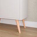 Ver imagem 4 de Aparador Buffet Retrô 2 Portas Moderno Decoração Sala Pequena Barthô - Off White/Nature - Lojas RPM