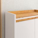 Ver imagem 3 de Aparador Buffet Retrô 2 Portas Moderno Decoração Sala Pequena Barthô - Off White/Nature - Lojas RPM