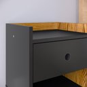 Ver imagem 3 de Kit com 2 Mesas de Cabeceira Retrô Decore 1 Gaveta - Preto com Nature - RPM Móveis
