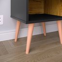 Ver imagem 4 de Kit com 2 Mesas de Cabeceira Retrô Decore 1 Gaveta - Preto com Nature - RPM Móveis