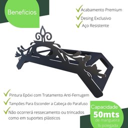 Suporte Enrolador De Mangueira De Jardim Classic Preto - 2