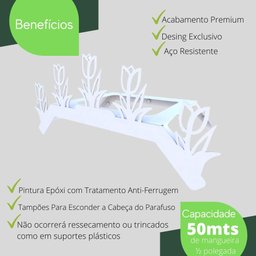 Suporte Enrolador De Mangueira De Jardim Tulipa Branco - 2