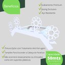 Ver imagem 2 de Suporte Enrolador De Mangueira De Jardim Flor Branco