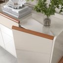 Ver imagem 5 de Aparador Buffet para Sala Grande 4 Portas Elisa Off White/jequitiba