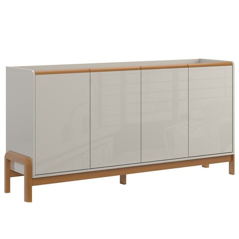 Aparador Buffet para Sala Grande 4 Portas Elisa Off White/jequitiba