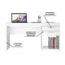 Ver imagem 4 de Conjunto para Escritório com Mesa Office e Armário Branco