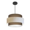 Ver imagem 1 de Lustre para Sala de Jantar Vivare Md-4396 Cúpula em Tecido 60cm Cáqui Linho Bege Cáqui 110v 220v