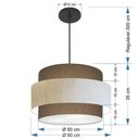 Ver imagem 6 de Lustre para Sala de Jantar Vivare Md-4396 Cúpula em Tecido 60cm Cáqui Linho Bege Cáqui 110v 220v