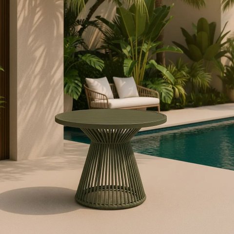Mesa Suíça Tampo Ripado Alumínio Verde 90cm
