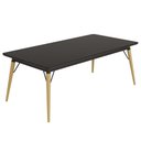 Ver imagem 1 de Mesa Jantar Netuno 8 Lugares 200x100 Cm Pés Madeira Metal Vidro Preto