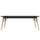 Ver imagem 3 de Mesa Jantar Netuno 8 Lugares 200x100 Cm Pés Madeira Metal Vidro Preto
