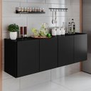 Ver imagem 3 de Balcão de Cozinha Suspenso 118cm 4 Portas Monna Preto Z34 - Mpozenato