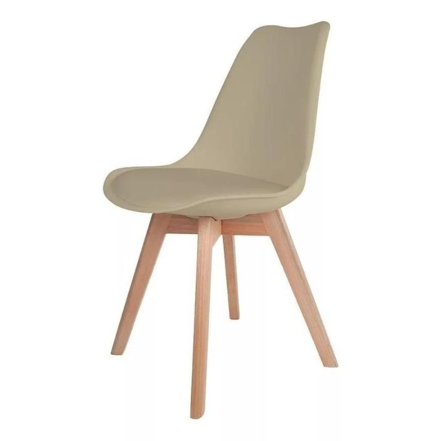 Kit 2 Cadeiras de Jantar Saarinen Leda Tulipa Base Wood Madeira Maciça com Estofado em Couro Fendi - 5