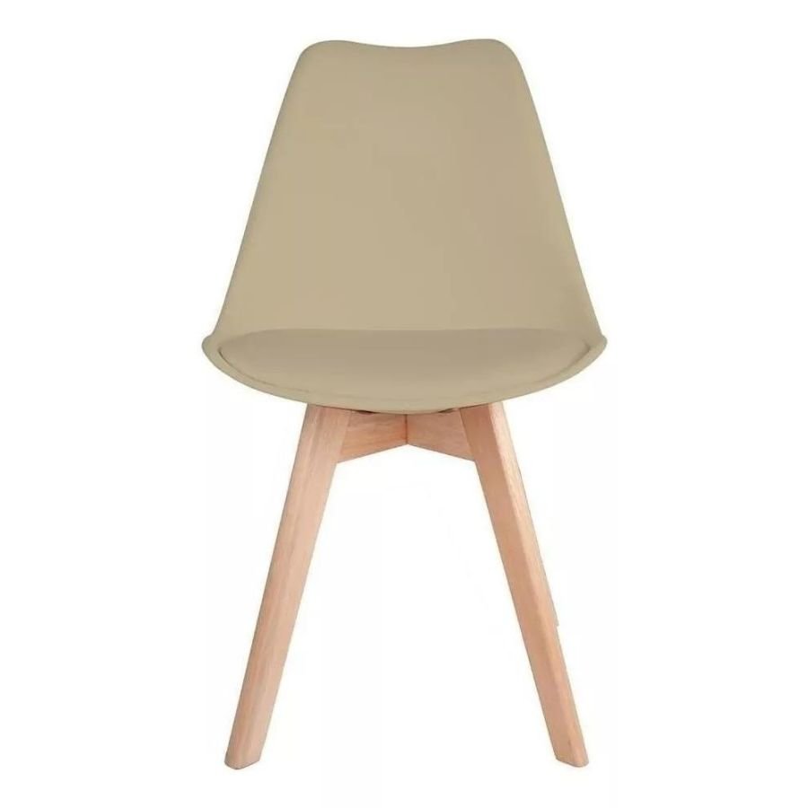 Kit 2 Cadeiras de Jantar Saarinen Leda Tulipa Base Wood Madeira Maciça com Estofado em Couro Fendi - 3