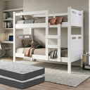 Ver imagem 1 de Beliche Adulto ou Infantil com 02 Colchões D33 Solteiro Grade Proteção Completa Robusta