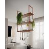NICHO DE TETO PARA COZINHA 95 CM COBRE COM PRATELEIRA IMBUIA - 1