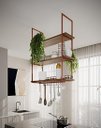 Ver imagem 1 de NICHO DE TETO PARA COZINHA 95 CM COBRE COM PRATELEIRA IMBUIA