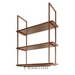 NICHO DE TETO PARA COZINHA 95 CM COBRE COM PRATELEIRA IMBUIA - 2