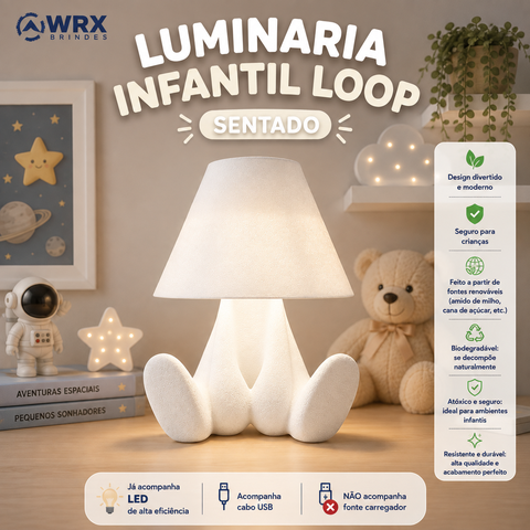 Luminária Infantil Loopy Sentado:Branco