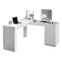 Ver imagem 3 de Escrivaninha Penteadeira Camarim de Canto com Espelho Star Branco Fosco Liso - Mabe Magazine