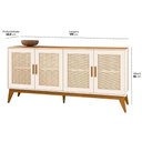 Ver imagem 5 de Balcão Buffet Aparador Retrô 4 Portas Rattan Andorra Madeirado / Off White Edn