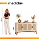 Ver imagem 5 de Balcão Buffet Aparador Retrô 4 Portas Rattan Andorra Madeirado / Off White Edn