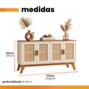 Ver imagem 4 de Balcão Buffet Aparador Retrô 4 Portas Rattan Andorra Madeirado / Off White Edn