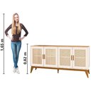 Ver imagem 7 de Balcão Buffet Aparador Retrô 4 Portas Rattan Andorra Madeirado / Off White Edn