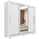 Ver imagem 2 de Guarda-Roupa Casal 3 Portas com 2 Gavetas com 1 Porta Espelho com Pés 100% MDF Roma